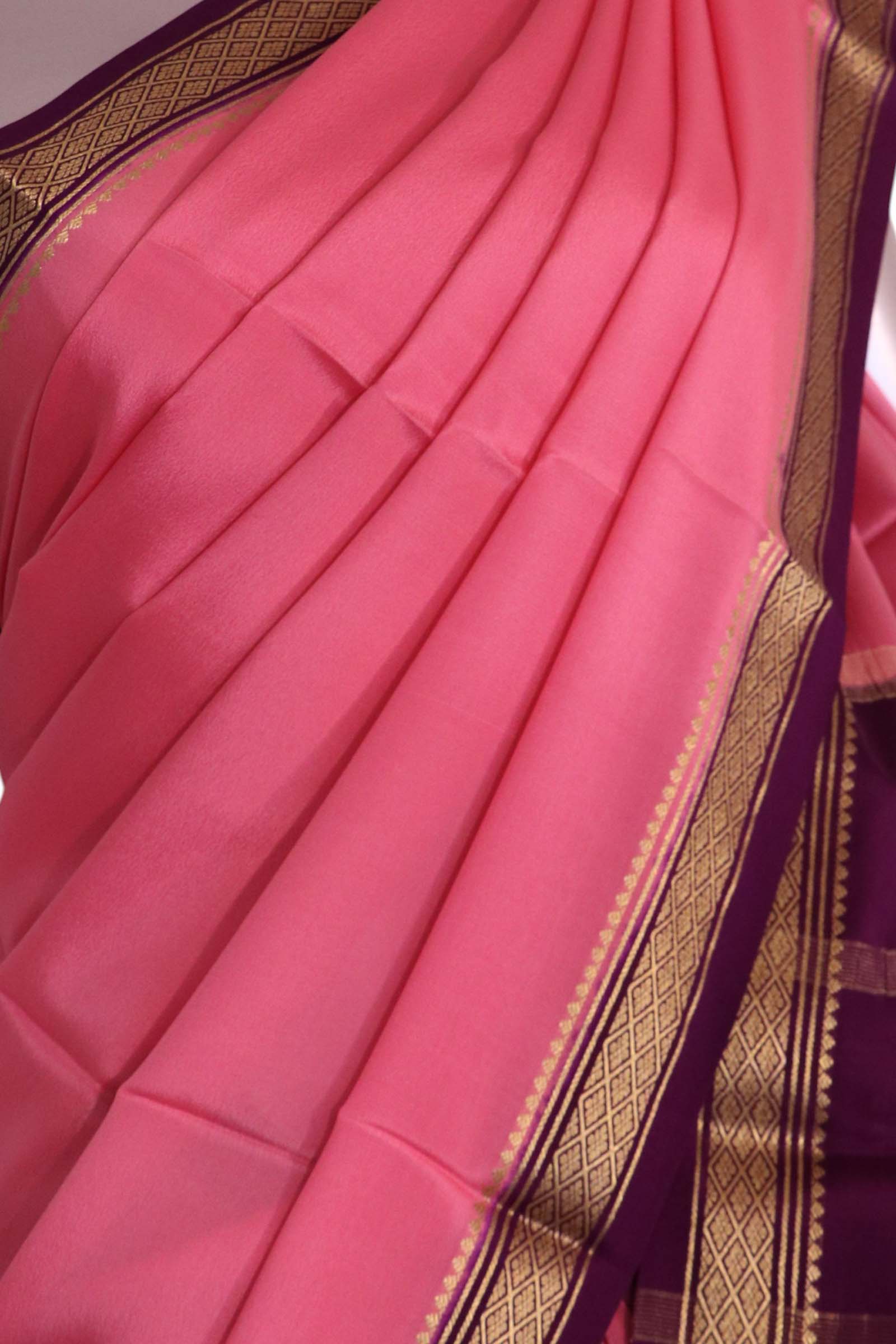 Pure Mysore Crepe Silk Saree AL207233